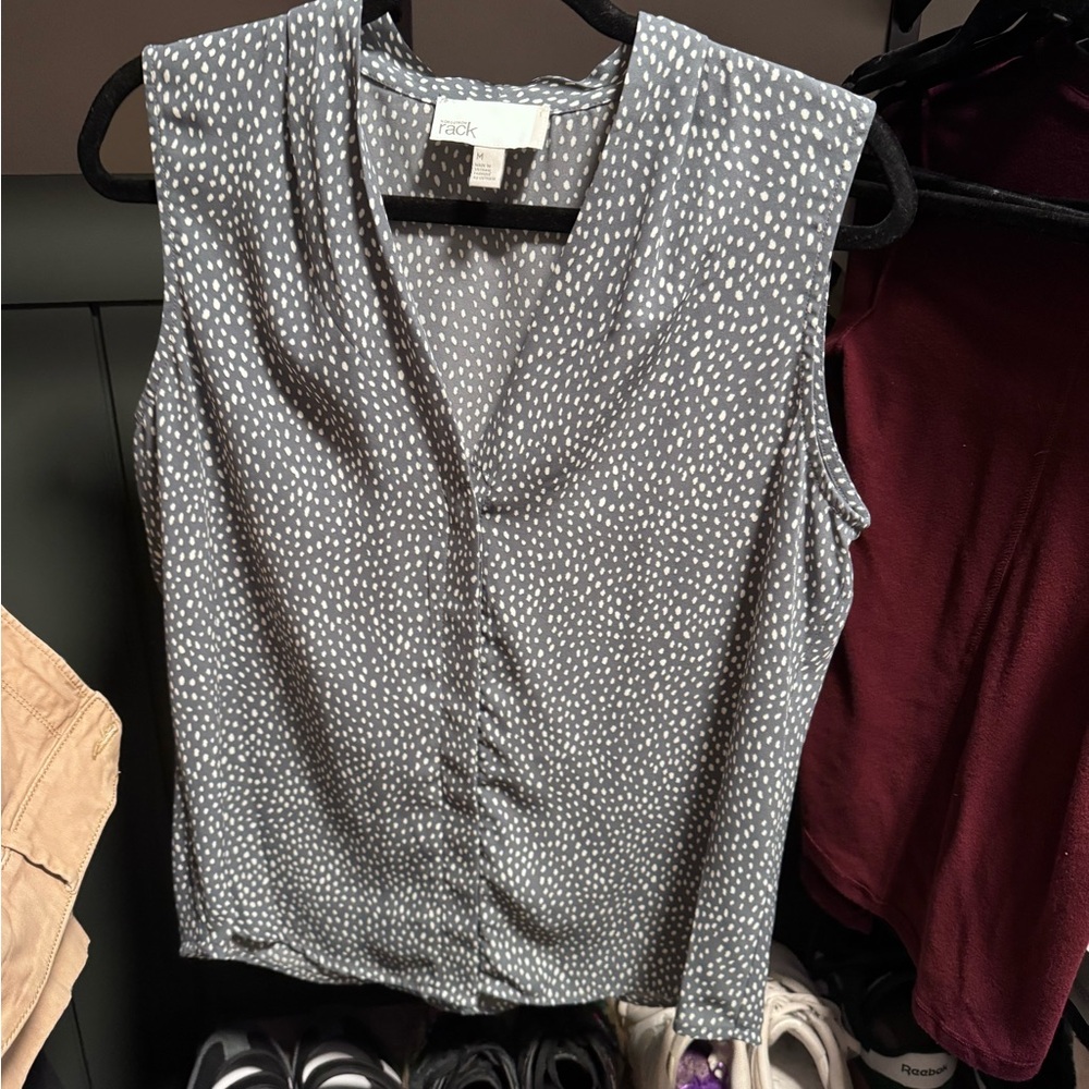 Nordstrom Gray Patterned Blouse